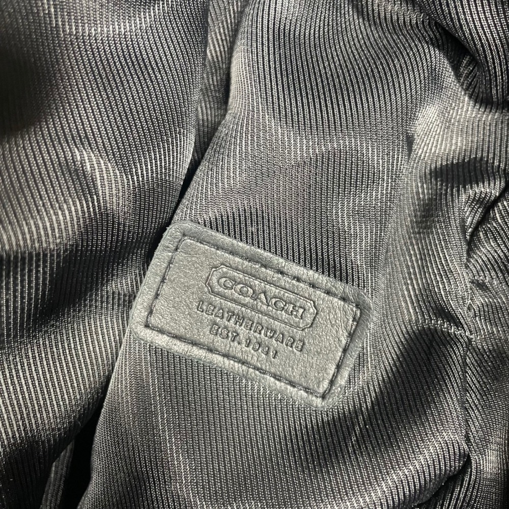Coach Bucket Hat Size P/S Small Signature C Monogram Black Grey Leather Trim - Picture 8 of 12